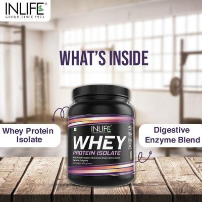 INLIFE Whey Protein Isolate Powder - Chocolate Flavour 400 gm - Whey Proteins
