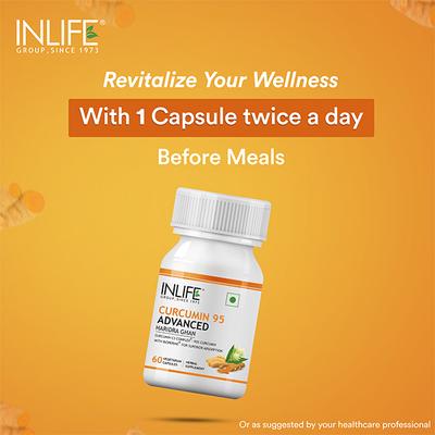 INLIFE Curcumin 95 Advanced 500 mg Vegetarian Capsule 60's - Herbal Dietary Supplement