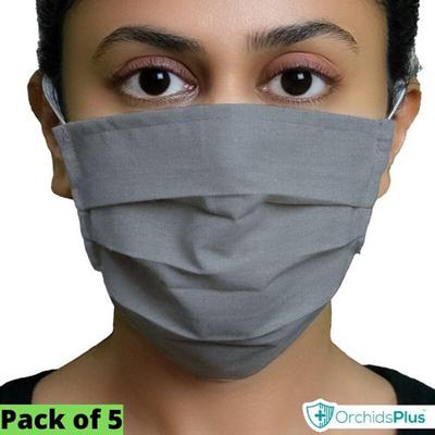 OrchidsPlus Pro Face Mask - Grey (Pack of 5) - Face Mask