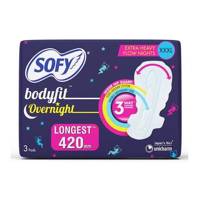 Sofy Bodyfit Overnight (XXXL) 3's - Sanitary Napkins