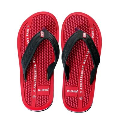 Dr. Ortho Acupressure Slippers Pair - Red UK 7 - Knee/Ankle/Leg/Foot Supports