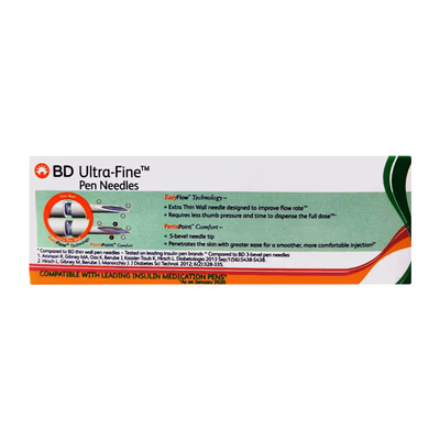 BD Ultra Fine Penta Point Pen Needles (4mm/0.23mm)(32G/5/32) 5's - Surgical Instruments