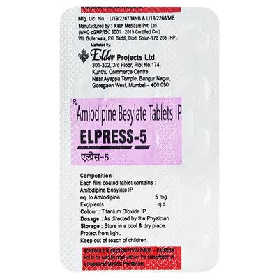 ELPRESS 5 Tablet 15's - Hypertension-Cal