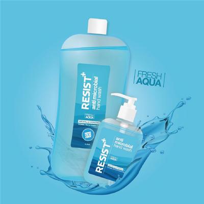 RESIST+ Antimicrobial Super Saver Pack Hand Wash - Fresh Aqua (Pump 250 ml + Refill 1 Litre) - Hand Sanitizer
