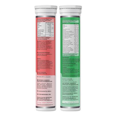 FixUpHealth Apple Cider Vinegar Effervescent Tablet - Apple Flavour 15s & FixUpHealth Multivitamins and Multiminerals Effervescent Tablet - Orange Flavour 20s 1's - Apple Cider Vinegars