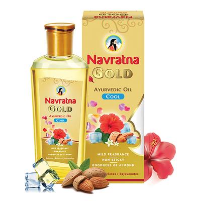 Navratna New Gold Ayurvedic Cool Oil Non Sticky 270 ml - Personal Care (Ayush)