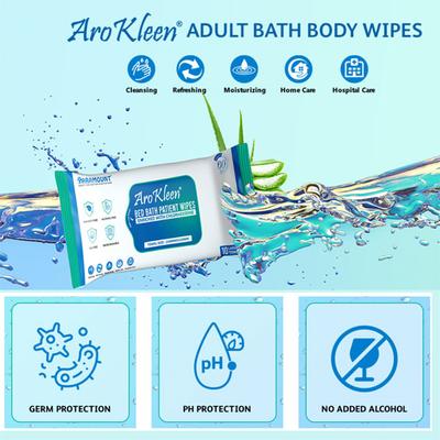AroKleen Bed Bath Patient Wipes - Chlorhexidine (240 mm x 320 mm) (Pack of 4 x 10's) 1's - Surgical Consumable