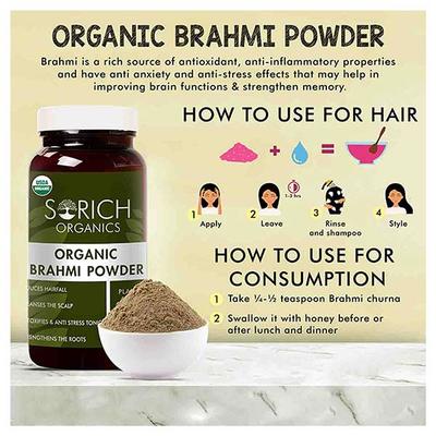 Sorich Organics Organic Brahmi Powder 200 gm - Herbal Dietary Supplement