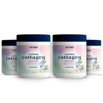 Nirvasa Plant Based Collagen Builder Powder - Berry Orange (Pack of 4 x 250 gm) 1's - Hair & Skin