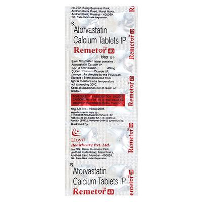 Remetor 40mg Tablet 10'S - High Cholesterol-Dys