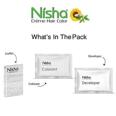 Nisha Creme Hair Color Pouch - 3.16 Burgundy 40 gm - Crème