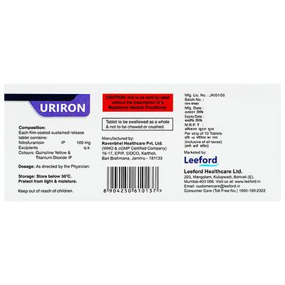 Uriron 100mg Tablet 10'S - Bacterial Infections-OAB