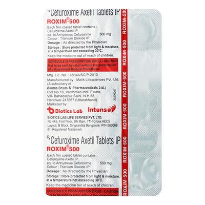 ROXIM 500 Tablet 10's - Bacterial Infections-Cep