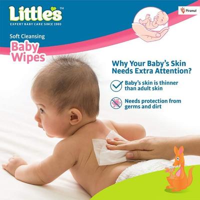 Little's Soft Cleansing Baby Wipes (Lid Pack) 80's - Diapers & Wipes