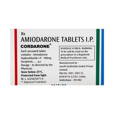 Cordarone 100mg Tablet 10'S - Arrhythmiasis