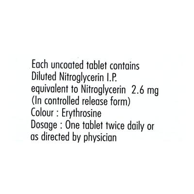 G SURE 2.6mg Tablet 30's - Angina