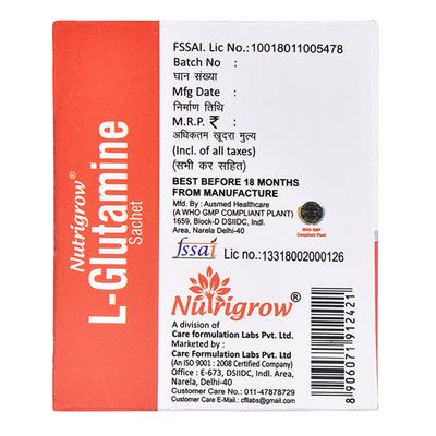 Nutrigrow L-Glutamine Sachet (Pack of 10 x 7 gm) - Calcium And Minerals