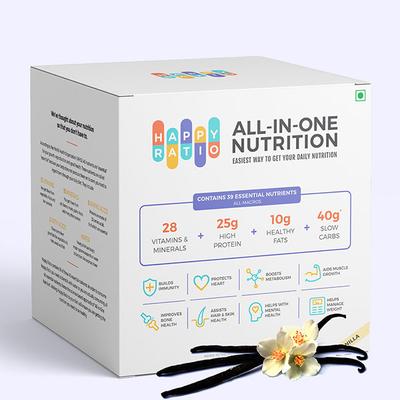 Happy Ratio All In One Nutrition Health Drink Sachet - Vanilla (Pack of 10 x 50 gm) 1's - Nutritional Supplement