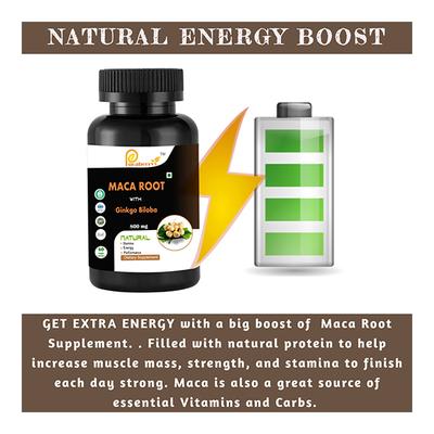 Puraberry Maca Root with Ginkgo Biloba 800 mg Veg Capsule 60's - Herbal Dietary Supplement