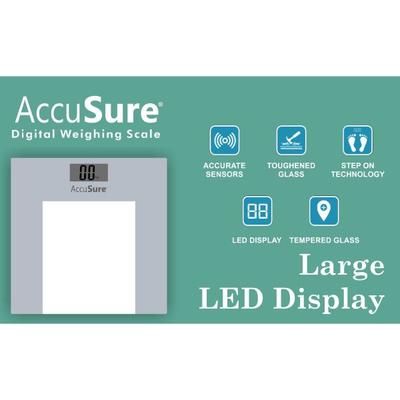 AccuSure Digital Weight Scale Glass - Health Monitoring Devices