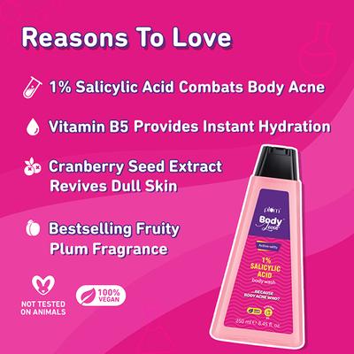 Plum Bodylovin Active-Witty 1% Salicylic Acid Body Wash with Vitamin B5 250 ml - Shower Gels & Body Wash