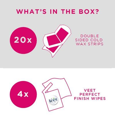 Veet Full Body Waxing Kit - Sensitive Skin Strips 20's - Shaving & Hair Removal