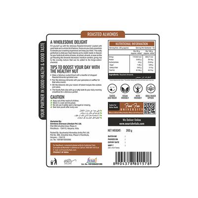 NourishVitals California Roasted Almonds Seeds (Pack of 2 x 200 gm) - Nutritional Bars