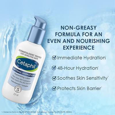 Cetaphil Optimal Hydration Replenishing Body Lotion, Lightweight and Non-Greasy 237 ml - Face Moisturizers
