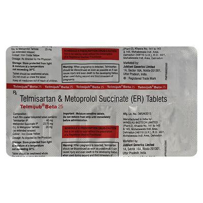 Telmijub Beta 40/25mg Tablet 10'S - Hypertension-Ang