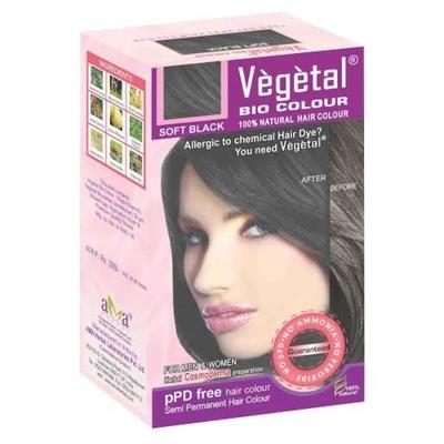 Vegetal Bio Colour Natural Hair Color - Soft Black 150 gm - Crème