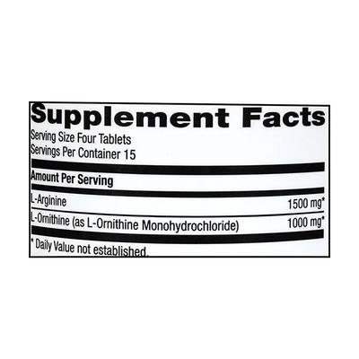 GNC L-Arginine and L-Ornithine 2500 Tablets 60's - Amino Acids