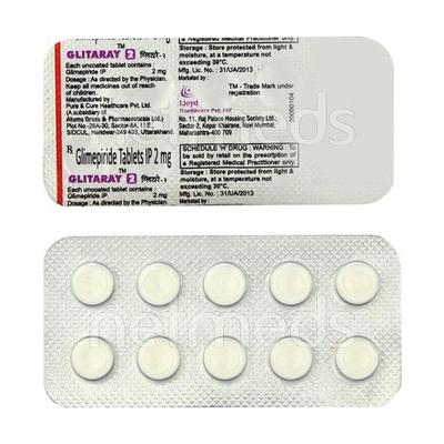 Glitaray 2mg Tablet 10'S - Diabetes-Ant