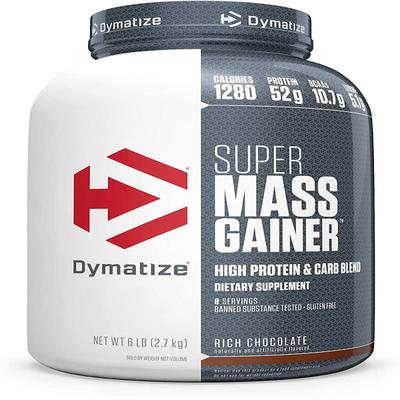 Dymatize Super Mass Gainer Dietary Supplement Powder - Rich Chocolate 2700 gm - Workout Essentials