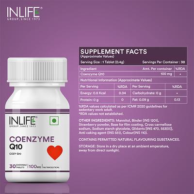 INLIFE Coenzyme Q10 100 Mg Chewable Tablets 30's - Co-Q