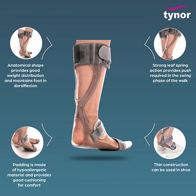 Tynor Foot Drop Splint Right (Child) (D 17) - Knee/Ankle/Leg/Foot Supports