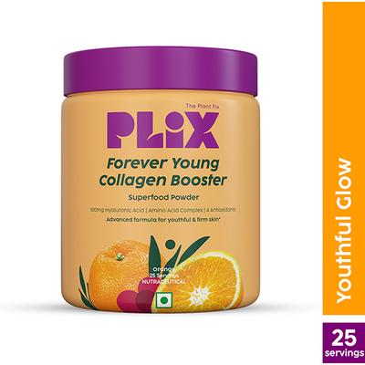 Plix The Plant Fix Collagen Supplement Powder For Women & Men Orange Flavour 200 gm - Hair & Skin