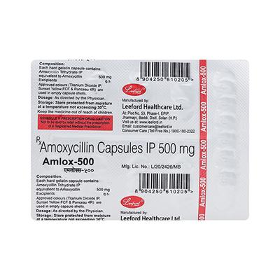 AMLOX 500mg Capsule 10's - Bacterial Infections-Pen