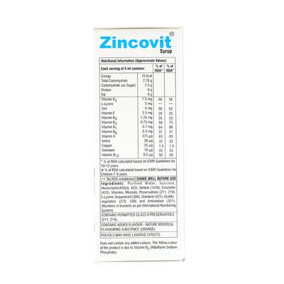 Zincovit Syrup 200ml - Supplements-Vam