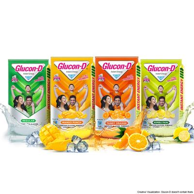 Glucon-D Instant Energy Powder - Tangy Orange (Jar) 400 gm - Energy Drinks