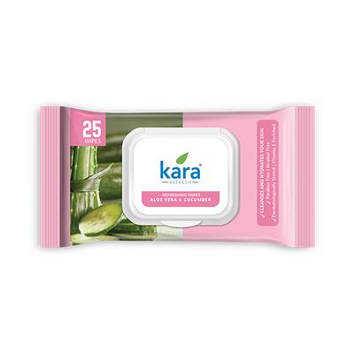 Kara Refreshing Facial Wipes - Aloevera & Cucumber 25's - Tissues & Wipes