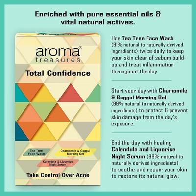 Aroma Treasures Total Confidence Kit (Face Wash, Gel & Night Serum) - Facial Kits
