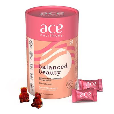 Ace Nutrimony Balanced Beauty Biotin Gummies - Splendid Strawberry 60's - Biotins