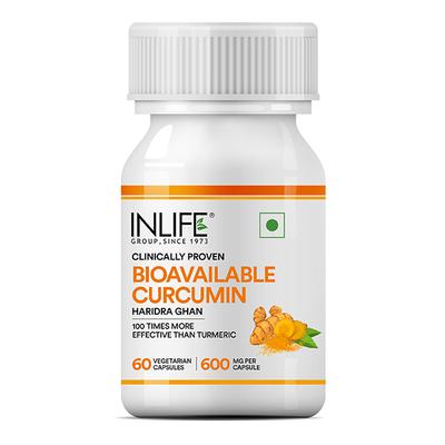 Inlife Bioavailable Curcumin 600 mg Vegetarian Capsules 60's - Herbal Dietary Supplement