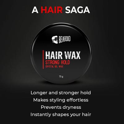 Beardo Crystal Gel Hair Wax - Strong Hold 75 gm - Hair Gels & Waxes