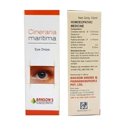 Bakson's Cineraria Maritima Eye Drops 10 ml - Homeopathic Drops