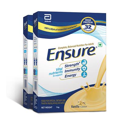 Ensure Nutritional Powder - Vanilla Flavour (Pack of 2 x 1 kg) - Protein Supplements