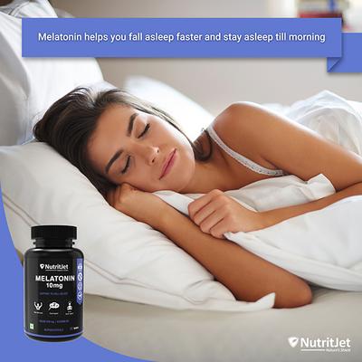 NutritJet Melatonin 10mg Sleeping Aid Veg Tablet 60's - Mental Health