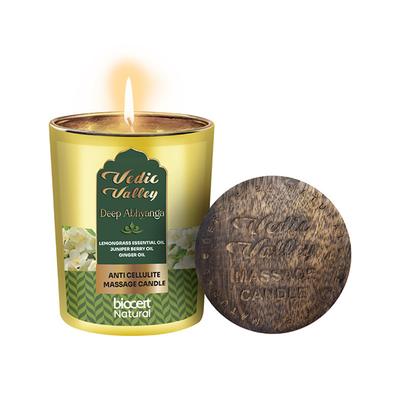 Vedic Valley Lemongrass Anti Cellulite Body Massage Candle Certified Natural 200 gm - Others
