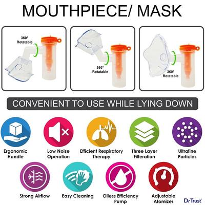 Dr Trust USA Compressor Nebulizer with Flow Adjuster (407) - White - Nebulizer & Vaporizer