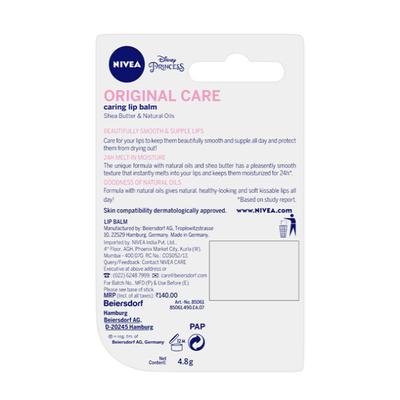 Nivea Disney Princess Original Caring Lip Balm - Elsa 4.8 gm - Lip Balms